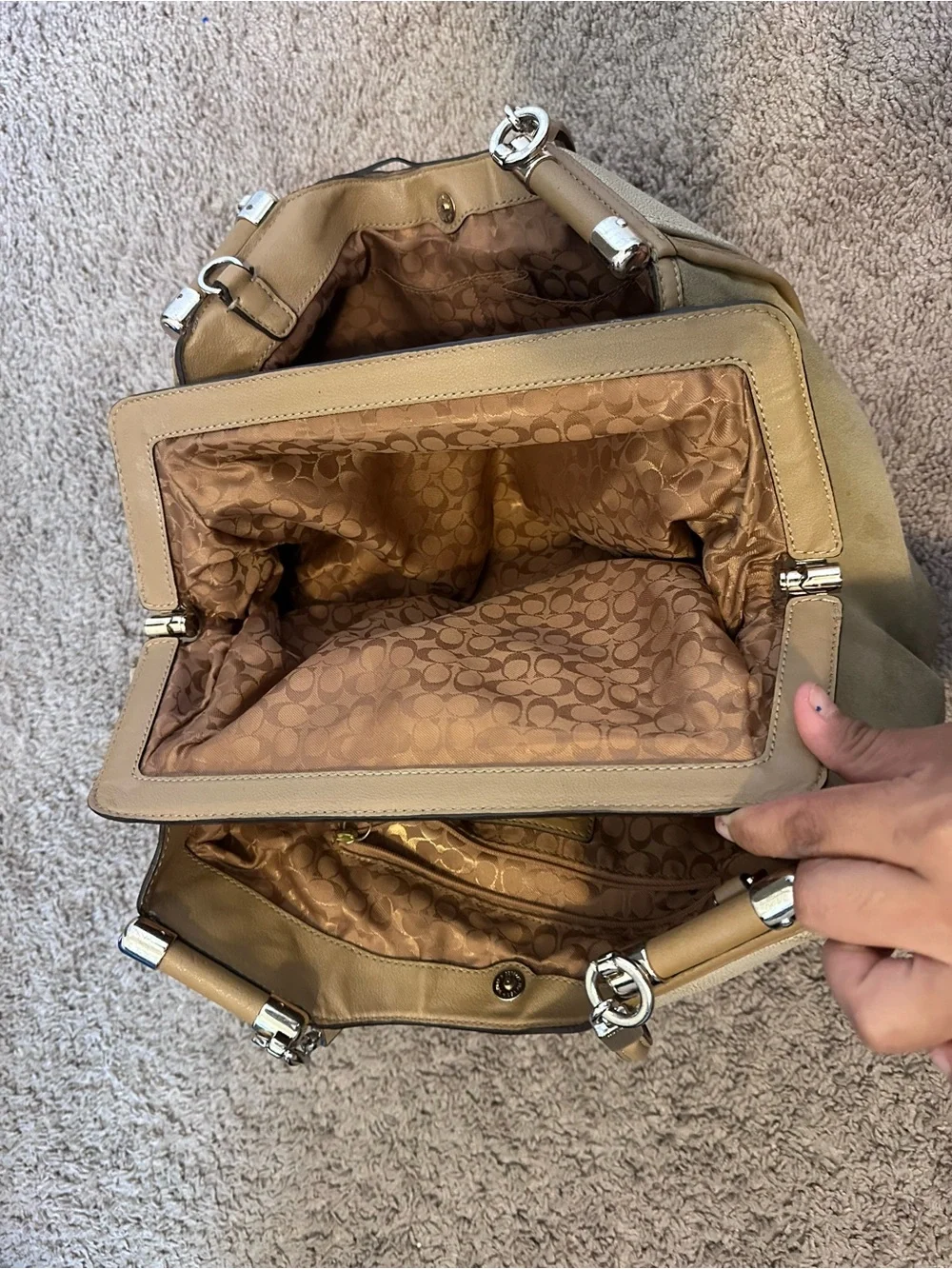 Coach Madison pinnacle caroline satchel stingray Embossed leather (needs cleanin